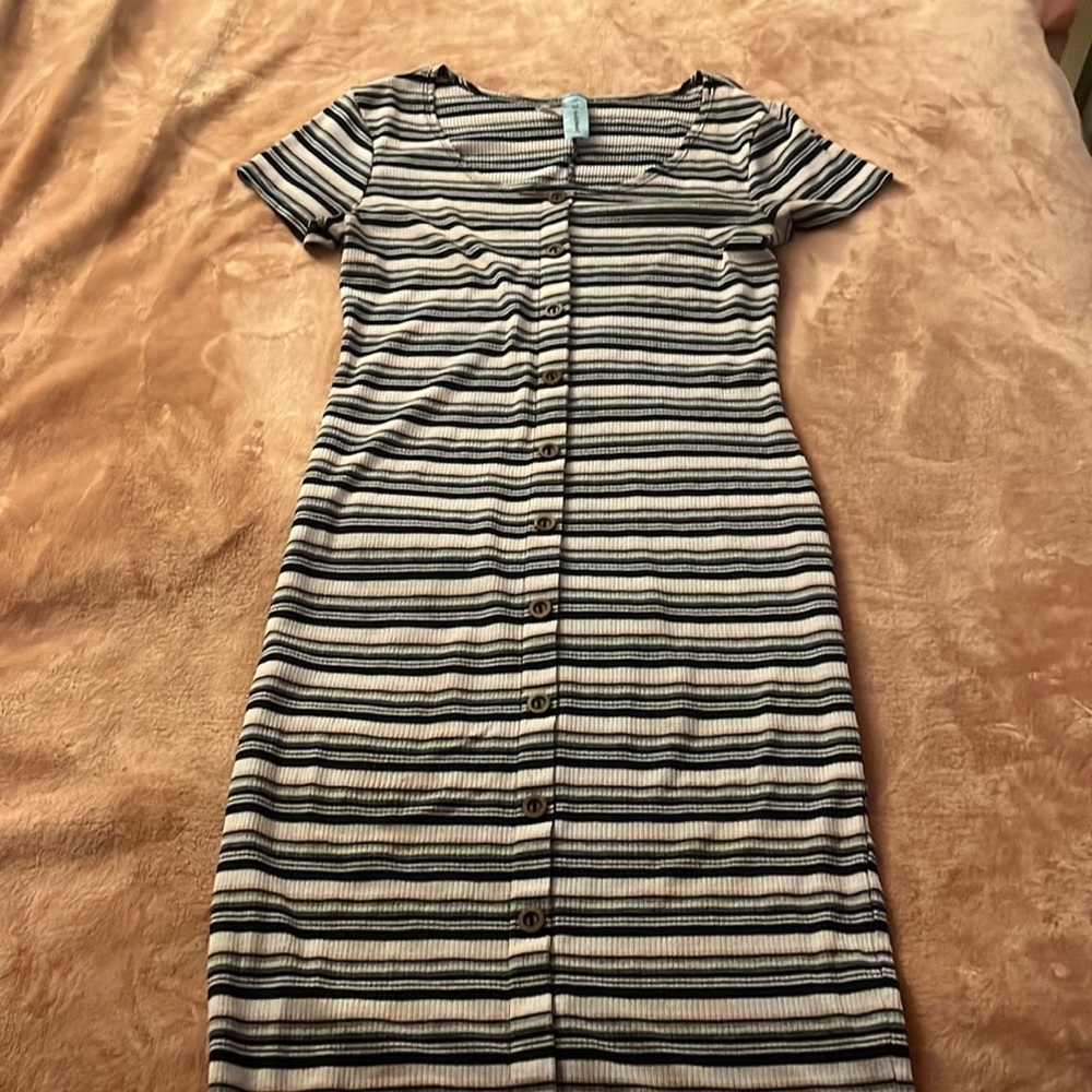 Multi-colored striped dress